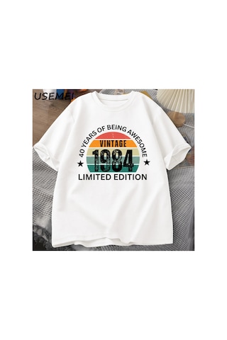 Tarzsokak 40th Doğum Günü Erkek Tişört Yapılan 1984 Vintage Tshirt 40 Yaşında T Shirt Erkekler İçin Rah 2868 Beyaz
