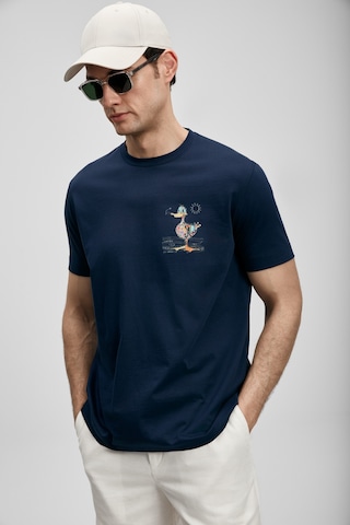 Lufian Fınx Modern Grafik T- Shirt Lacivert Lacivert 111020313100200