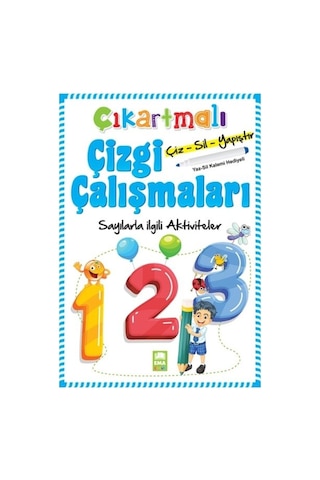 Çıkartmalı Çizgi Çalışmaları-Sayılarla ilgili Aktiviteler- Beyaz Balina Yayınları