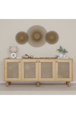 Bohem Serisi Natura Pvc Hasır Desen Ceviz - Meşe Konsol Safir Meşe