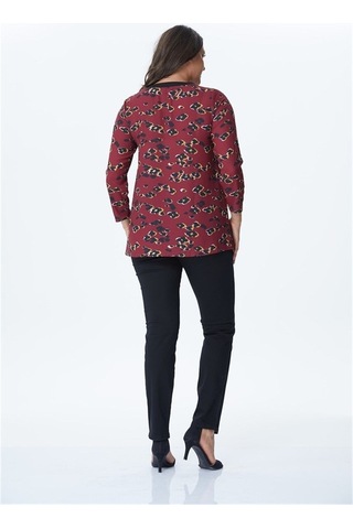 Myline Kadın V Yaka Ribanalı Bluz 34174 Bordo