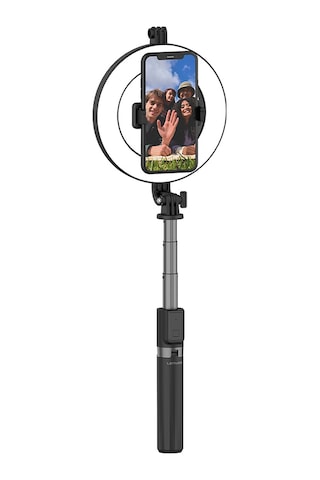 Lenyes Lph102 Uzaktan Kumandalı Çok Fonksiyonlu Ring Light Selfie Çubuğu Siyah
