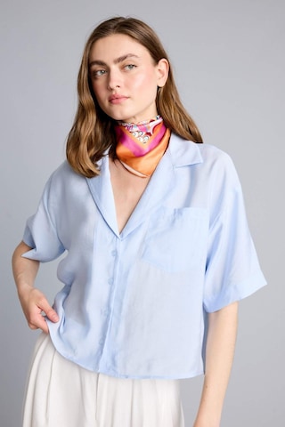 Defacto Pijama Yaka Modal Kısa Kollu Açık Mavi Gömlek H7938ax26smbe40 Mavi-be40