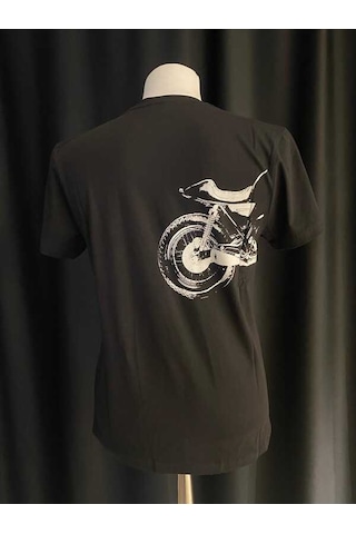 Honda Motosiklet Çizimli Siyah Tshırt