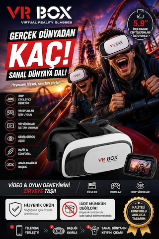 360 Derece Sanal Gerçeklik Gözlüğü Vr2