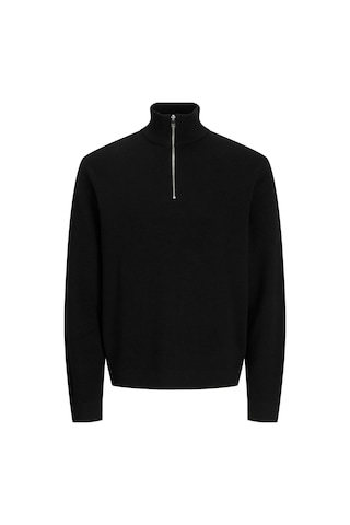 Jack & Jones Jprblamılano Stıtch Knıt Half Zıp Sn Black Black