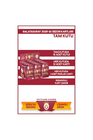 Galatasaray 2025-26 Sezon Kartları - Tam Kutu