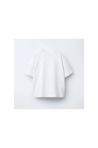 Eray Alp Kids Unisex Çocuk Beyaz Basic Tişört Yazlık Günlük Model