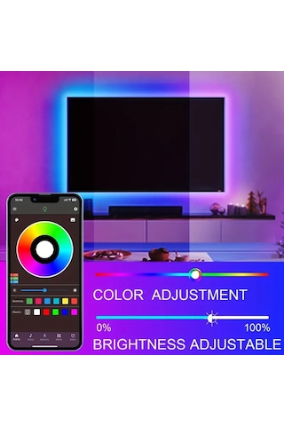 Suofeng 24v Rgb Led Şerit Işık - 30 Metre Bluetooth Müzik Kontrollü, 44 Tuşlu Kumanda Su Geçirmez Değil