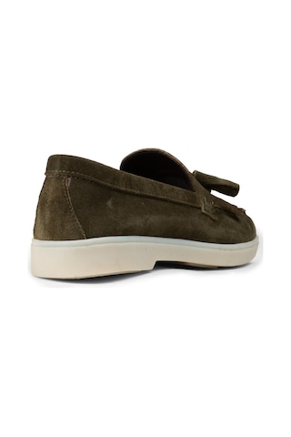 Deery Kadın Hakiki Süet Yeşil Püsküllü Loafer - 02042zyslc01