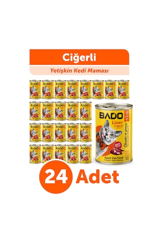 Bado Yetişkin Yaş Kedi Maması Ciğerli 400gr 24lü