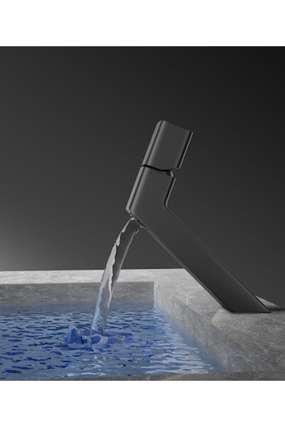 Ala Kısa Lavabo Bataryası Mat Sıyah Mat Siyah