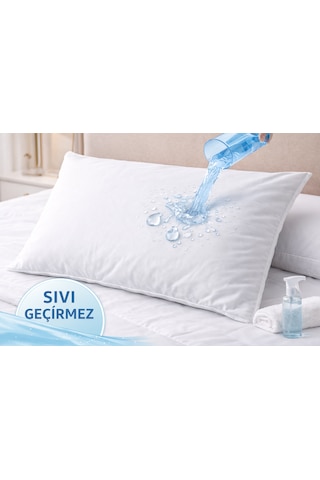 Goldroom Home Sıvı Geçirmez Yastık Koruyucu Ve Kapitoneli Yastık Alezi 2 Adet Fermuarlı Krem