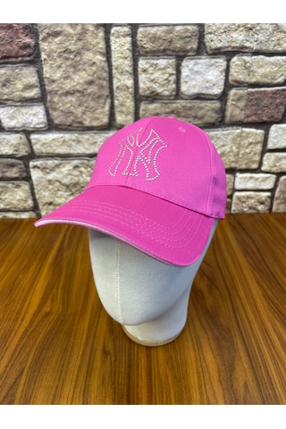 Hamze Ny Yankees New York Detaylı Beyzbol Gabardin Cap Şapka Pembe
