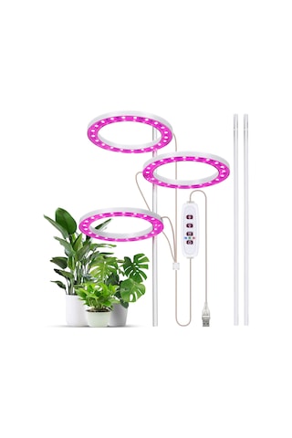 İç Mekan Bitkileri İçin Büyütme Işıkları 3 Kafa 4.8 W Pembe Mor Işık
