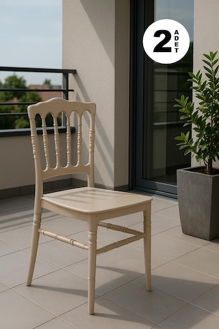 2 Adet Miray Cappucino Sandalye / Balkon-bahçe-mutfak Cappuccino