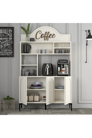 Lyon Kahve Köşesi 120cm - Krem / Siyah