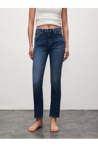 Ltb Ronna X Dar Paça Yüksek Bel Jean Pantolon 010095164016012 55728 Orta Mavi