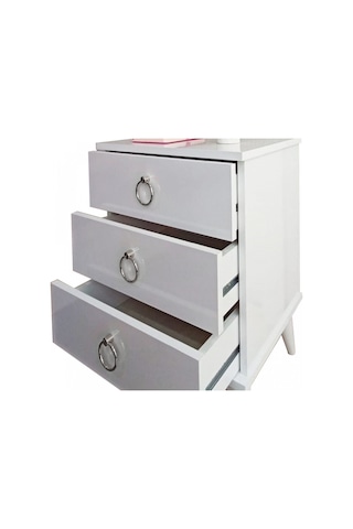 Komidin / Şifonyer 3 Çekmece Gümüş / Yatak Odası / Genç Odası /