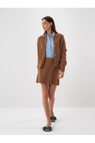 Camel Doğal Yün Dokulu Regular Fit Etek 851069 CAMEL