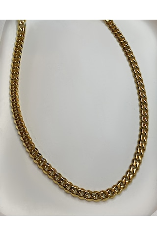 Erkek 6 Mm Çelik Zincir Kolye Gold Gold