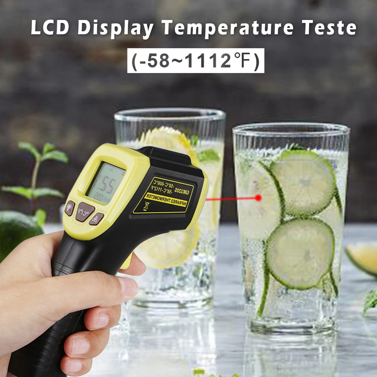 Neevoyu Endüstriyel Enstrüman: Gm320s Plasti K Işıkli Sıcaklık Ölçer -50 C/+600 C Sarı Renk