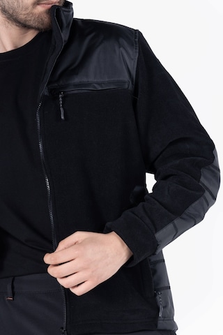 Omuz Ve Dirsek Takviyeli Polar Ceket Siyah