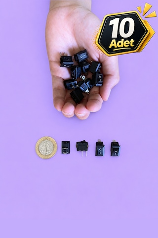 Mini Kare Işıksız On/off Anahtar Switch 2 Pin 10 Adet Küçük Boy Aç-kapa Işıksız Siyah Anahtar Ic-125b 3a/6a/125v