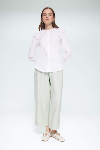 DeFacto Regular Fit Geniş Yakalı Poplin Uzun Kollu Tesettür Gömlek Tunik F2731AX25SMWT34