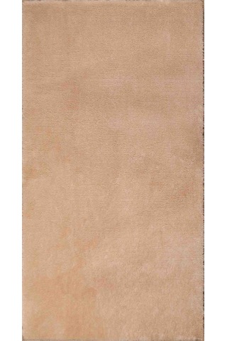 Modern Dekoratif Yuvarlak Puffy Peluş Ponpon Saçaklı Salon Oturma Odası Halısı Bej