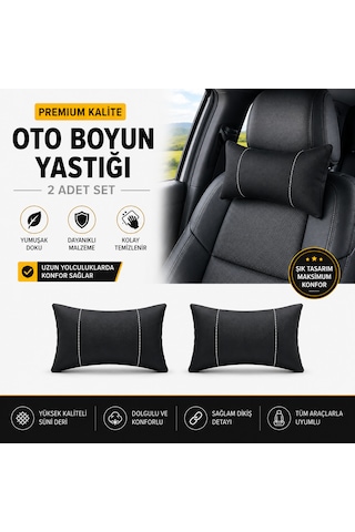 Günaks Oto Suni Deri Boyun Yastığı - Konforlu Ve Şık Araç İçi Destek Üniversal 1 Günaks Oto Suni Deri Boyun Yastığı - Konforlu Ve Şık Araç İçi Destek Üniversal 1