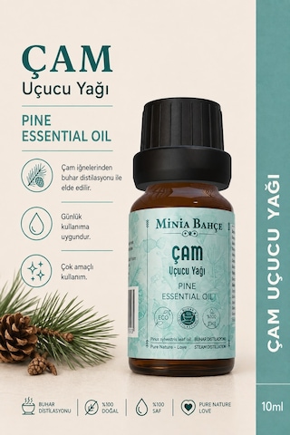 Minia Bahçe Bitki Ve Sanat Atölyesi Çam Uçucu Yağı Saf ve Katkısız Bitkisel Uçucu Yağ 10 ML Minia Bahçe Bitki Ve Sanat Atölyesi Çam Uçucu Yağı Saf ve Katkısız Bitkisel Uçucu Yağ 10 ML