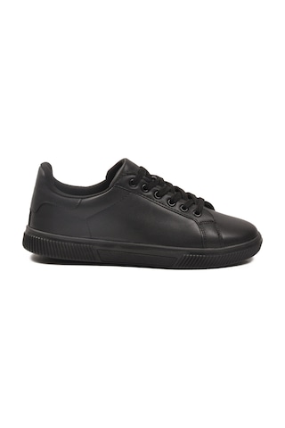 Ayk's Siyah Bağcıklı Hafif Cilt Erkek Sneaker Mota 600 M Siyah-siyah