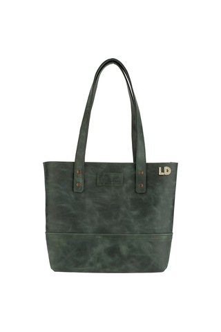 Twingold İsme Özel Tote Bag El Omuz Çantası - %100 Rainbow Deri - Ac03003 - Haki Haki