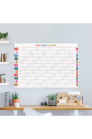 2026 Yıllık Planlayıcı Duvar Takvimi, 2026 Duvar Takvimi, Canlı Parlak Renkli, Minimalist Duvar Takv