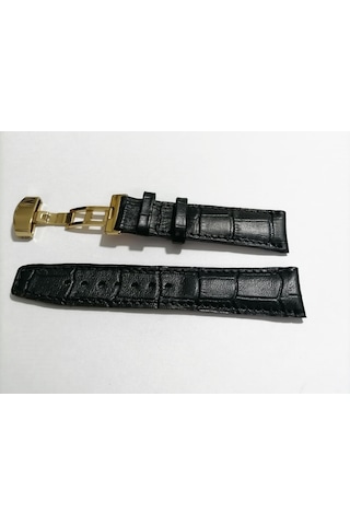 Fado &hertür Saate &uygun Kelebek Toka 20 Mm Siyah Kordon 169 Altın Rengı Toka Siyah