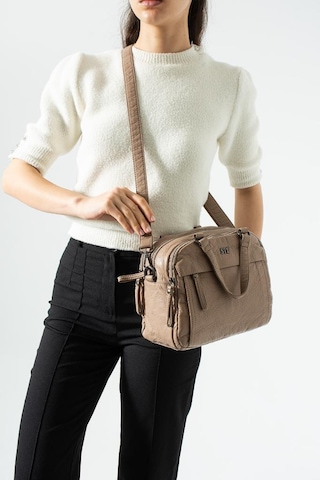 Baginn Retro Vegan Deri Günlük Kadın Postacı Çanta Çapraz Askılı Omuz Çantası Yıkama Suni Deri 27 23 Cm Krem