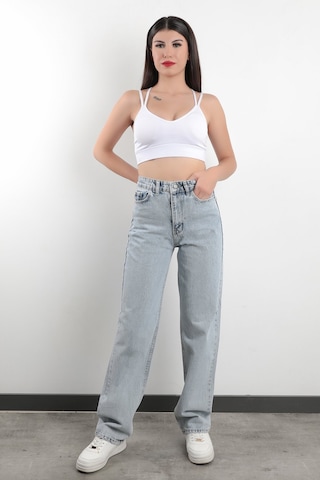 Giysa Jb Paris Boru Paça Yüksek Bel Boyfriend Jean %100 Pamuk Buz Mavi Kadın Kot Pantolon - 591-2139 Buz Mavi