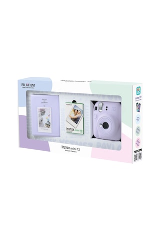Fujifilm Instax Mini 12 Fotoğraf Makinesi + 10'lu Film + Pvc Albüm Bundle Box Lila