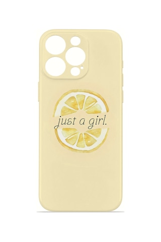 Apple iPhone Uyumlu 16 Pro Vorian İnce Kamera Korumalı Mika Kılıf Just A Girl Lemon Just A Girl Lemon Mika