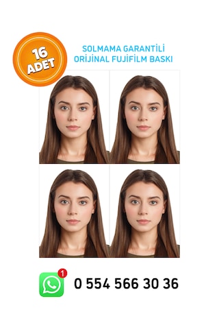 Vesikalık Biyometrik Fotoğraf Baskısı - 16 Adet