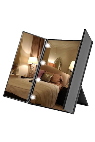 Techtic Led Işıklı Katlanabilir Makyaj Aynası Masaüstü Taşınabilr