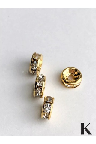 Klipsa Jewelry 20 Adet, 6 3 Mm Altın Rengi Taşlarla Süslenmiş Boncuklar İçin Ayırıcılar 243395145