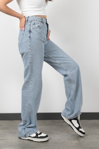 Giysa Yüksek Bel Wide Leg Jean Kar Yıkama