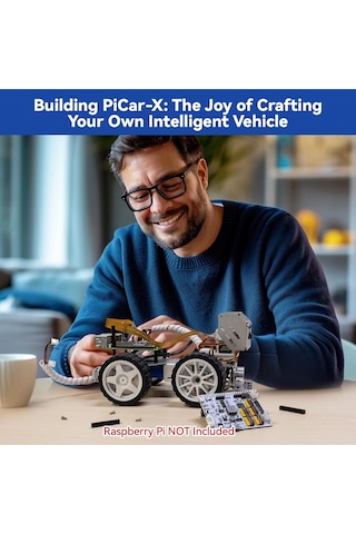 Sunfounder Picar-x Aı Video Robot Araba Kit Raspberry Pi 5/4/3b+/3b İle Chatgpt-4o, Ses Kontrolü Görüntü Tanıma Akıllı Oyuncaklar