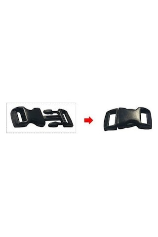 Parakord Bileklik Için 3''8 Plastik Klips Bileklik Kilidi 100 Ad Siyah