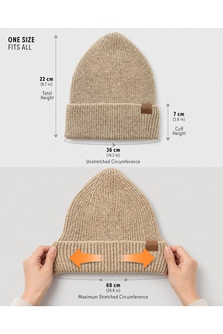 Gowith Unisex Alpaka Yünlü Katlamalı Düz Bere Mürdüm