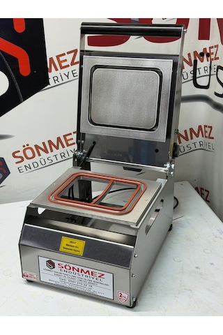 Sönmez Vakum 2 Bölmeli Paslanmaz Manuel Kase Tabak Kapatma Makinesi