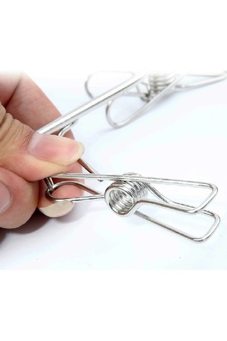 Sones Yuvarlak Paslanmaz Çelik Elbise Askısı 20 Klipsli Kırmızı