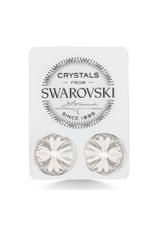 Union Swarovski Crystal Kadın Silver Shade Taşlı 12mm Çivili Güm Union Swarovski Crystal Kadın Silver Shade Taşlı 12mm Çivili Güm